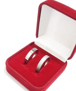 Alianças De Namoro Prata Em Aço Cirúrgico 4mm MOD 734