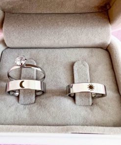 Alianças De Namoro 6mm Polido Liso Sol e Lua