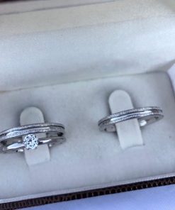 Alianças De Namoro 2mm diamantado fino Moedelo Emylia