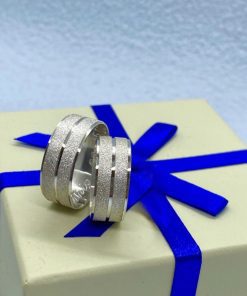 Par De Alianças De Namoro Grossa 8mm Diamantado