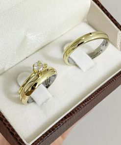 Alianças de Casamento Ouro 10K com Revestimento em Aço Cirúrgico 3mm | Modelo Tradicional Anatômico