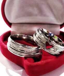 Alianças De Namoro 8mm Coração E Diamantado