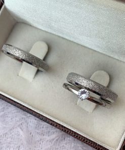 Alianças De Namoro 4mm Chanfrado Diamantado Modelo Carter 02