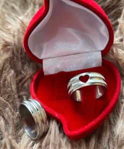 Alianças De Namoro Prata Em Aço Cirúrgico Fosco 8mm MOD 6598