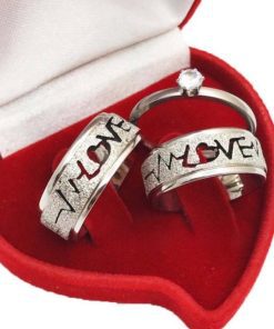 Alianças De Namoro Love Prata Em Aço Cirúrgico 8mm Diamantado