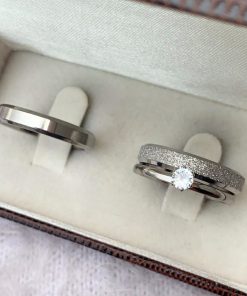 Alianças De Namoro 4mm Chanfrado Diamantado Modelo Carter