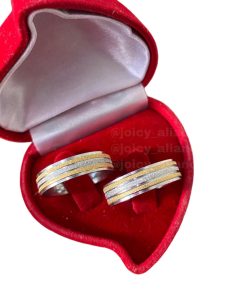 Alianças De Namoro 6mm Diamantado com fios Banhado a ouro 18k