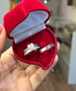 Alianças Finas De Namoro Prata Em Aço Cirúrgico 4mm Modelo Beth