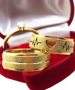 Alianças De Casamento e Noivado Banhado A Ouro 18k 8mm