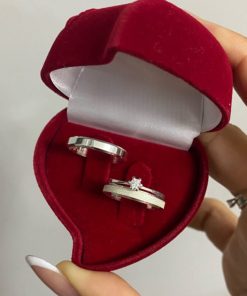 Alianças de Namoro Finas 3mm em Prata 950 | Modelo Chanfrado | Feminina Diamantada | Semi Anatômico