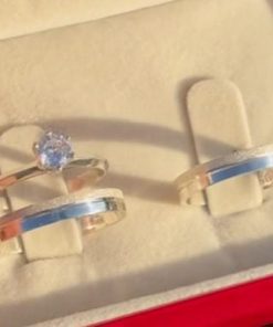 Alianças de Namoro Finas 3mm em Prata 950 | Semi Anatômico | Com 1 Friso Diamantado Lateral