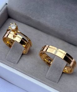 Alianças de Casamento 5mm | Modelo Semi Anatômico | 1 Friso Lateral – Moedas Antigas