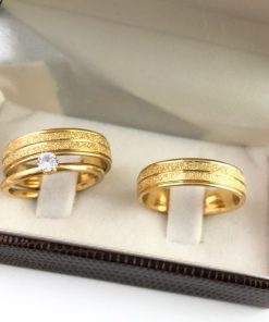 Alianças De Noivado e Casamento Banhado A Ouro 18k - Modelo Dianah