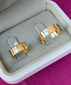 Alianças de Casamento 6mm | Modelo Valesca | Friso Polido