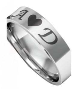 Aliança Individual em Aço Cirúrgico Cor Prata | 6mm Polida com Gravação Personalizada