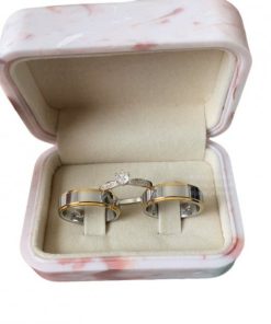 Par De Alianças Prata Em Aço Cirúrgico 6mm Modelo Mili