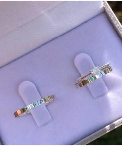 Alianças de Namoro Finas em Prata 950 | 2mm Liso | Reto Semi Anatômico | Modelo Cibele | Anel Solitário Incluso