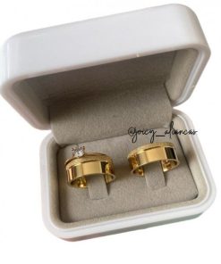 Alianças de Casamento 8mm | Moeda Antiga | 1 Friso Lateral Diamantado Semi Anatômico
