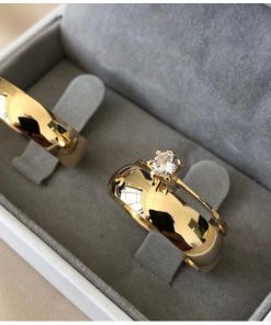 Alianças de Casamento 6mm | Modelo Tradicional Abaulado | Semi Anatômico | Banhado a Ouro 18K