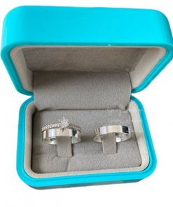 Alianças de Namoro 4mm em Prata 950 | Modelo Yasmin 02 | Semi Anatômico Liso | Anel Solitário Opcional