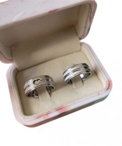 Par De Alianças Prata Em Aço Cirúrgico MOD 0086