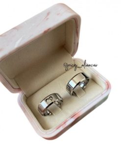 Par De Alianças Prata Em Aço Cirúrgico 8mm Com Coração