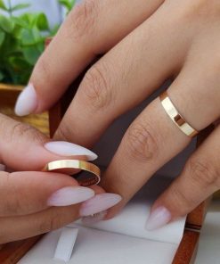 Alianças de Casamento 3mm | Modelo Fino | Semi Anatômico Reto | Banhado a Ouro 18K