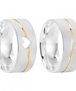 Alianças De Namoro Prata 950 Personalizado 8mm MOD 001