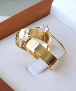 Alianças de Casamento 6mm | Moedas Antigas | Modelo Semi Anatômico Feminino com 1 Pedra de Zircônia Central 