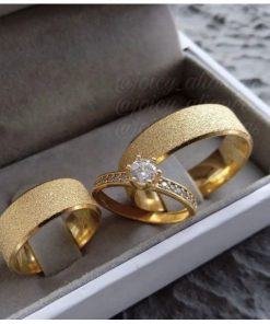 Alianças de Casamento 8mm | Semi Anatômico | Chanfrado Todo Diamantado