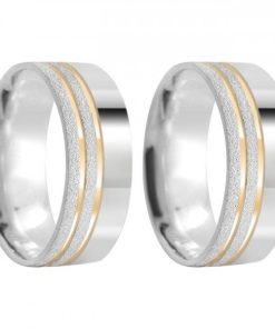 Alianças De Namoro Prata 950 Personalizado 8mm Mod 006