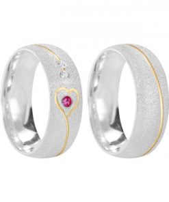 Alianças De Namoro Prata 950 Personalizado 8mm Mod 013