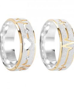 Par De Alianças Prata 950 8mm - Modelo Paty