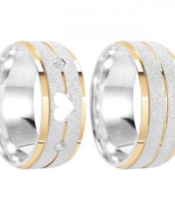 Alianças De Namoro Prata 950 Personalizado 8mm Mod 007