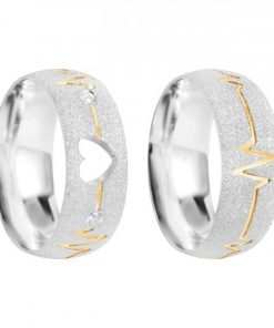 Alianças De Namoro Prata 950 Personalizado 8mm Mod 011