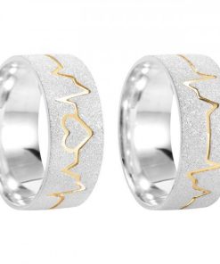 Alianças De Namoro Prata 950 Personalizado 8mm Mod 008