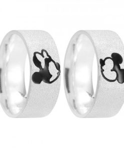 Alianças De Namoro Prata 950 Personalizado 8mm Mod 014