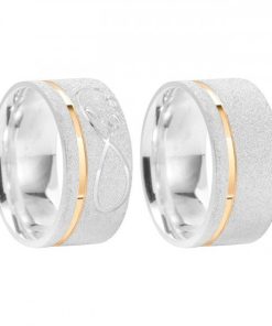 Alianças De Namoro Prata 950 Personalizado 8mm Mod 016