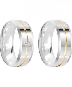 Alianças De Namoro Prata 950 Personalizado 8mm Mod 018