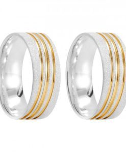 Alianças De Namoro Prata 950 Personalizado 8mm Mod 017