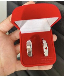Par De Alianças Prata Em Aço Cirúrgico 6mm Diamantado Chanfrado Masculino Liso Chanfrado