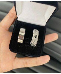 Par de Alianças Prata Em Aço Cirúrgico 8mm Diamantado MOD 31