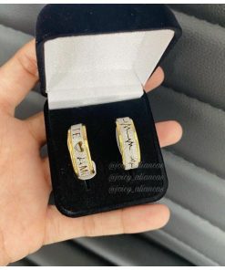 Par De Alianças Prata Em Aço Cirúrgico 8mm Diamantado TE AMO MOD 32