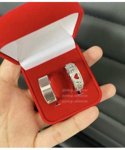 Par De Alianças Prata Em Aço Cirúrgico 8mm Te Amo MOD 32
