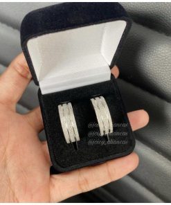 Par De Alianças Prata Em Aço Cirúrgico 8mm- Modelo Gabi