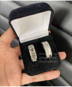 Par De Alianças Prata Em Aço Cirúrgico  8mm - MOD 37