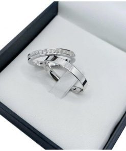 Alianças de Namoro em Prata 950 | Modelo Fernanda | 4mm Acabamento Reto | Semi Anatômico