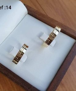 Alianças de Casamento 5mm | Modelo Duetto | Moeda Antiga Banhada a Ouro 18K