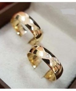 Alianças de Casamento | Modelo Bella 6mm | Moeda Antiga Banhada a Ouro 18K